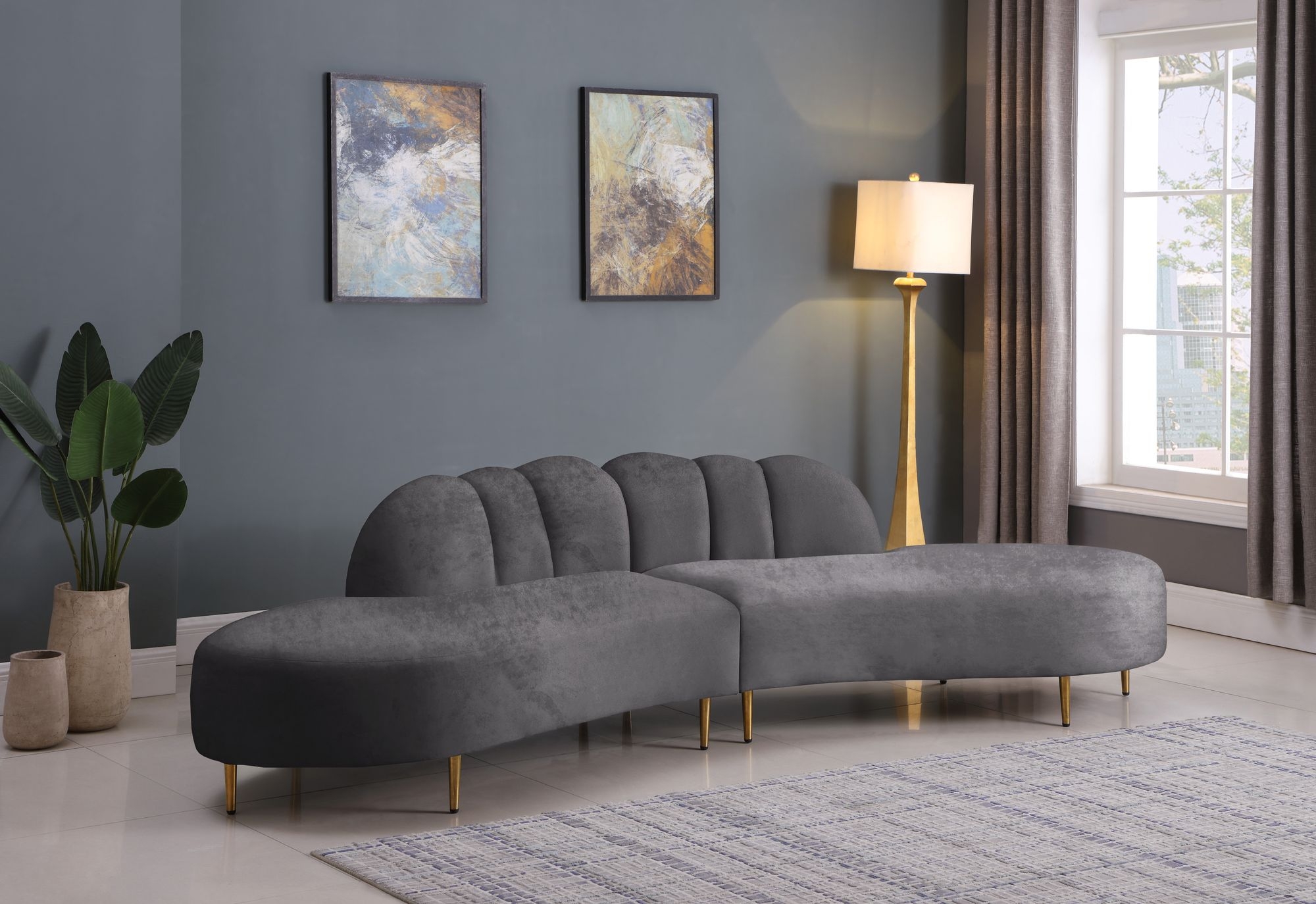 Divine 2-Piece Velvet Sectional