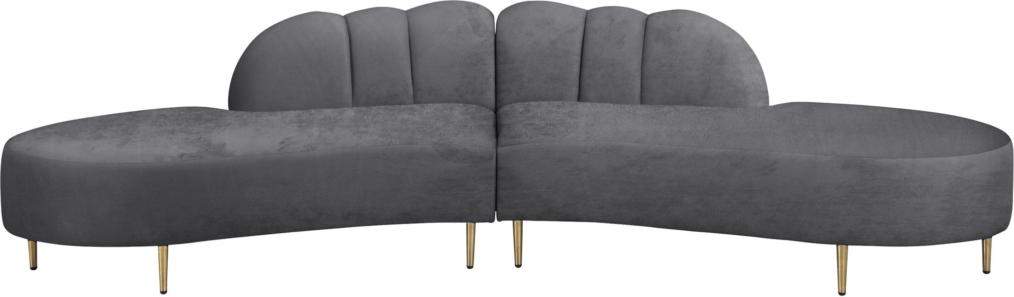 Divine 2-Piece Velvet Sectional