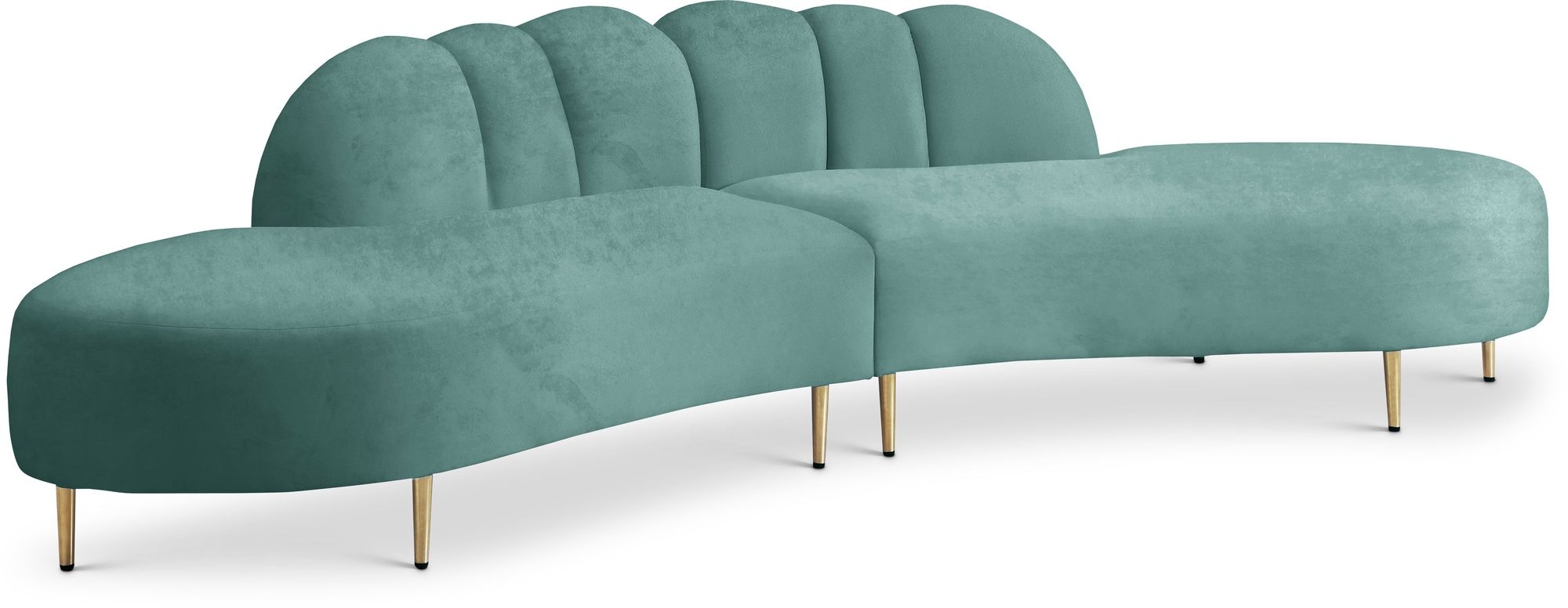 Divine 2-Piece Velvet Sectional