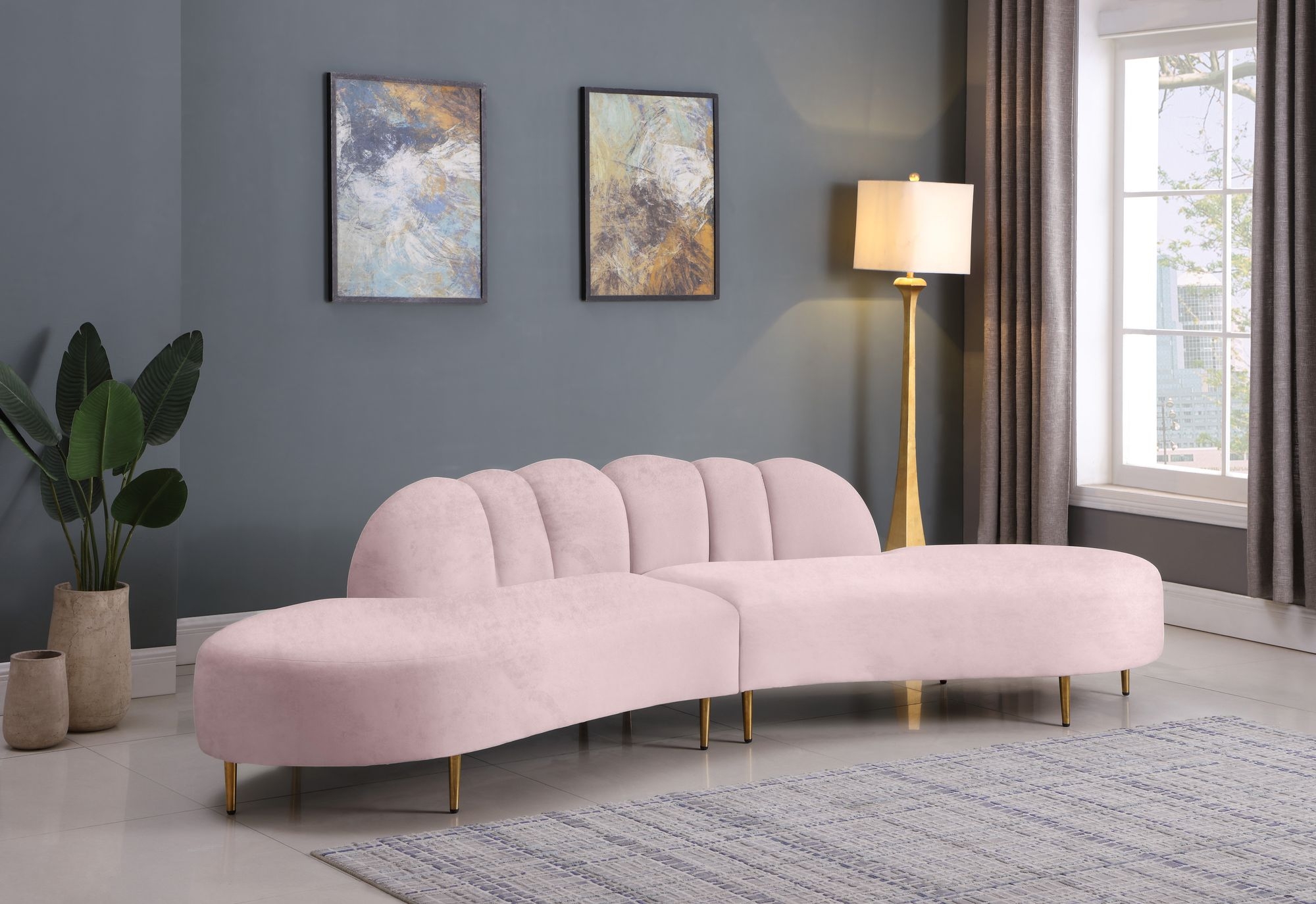 Divine 2-Piece Velvet Sectional