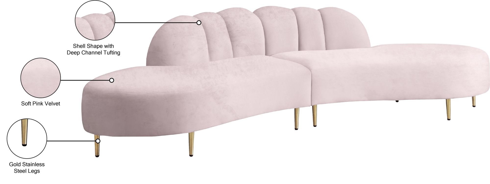 Divine 2-Piece Velvet Sectional