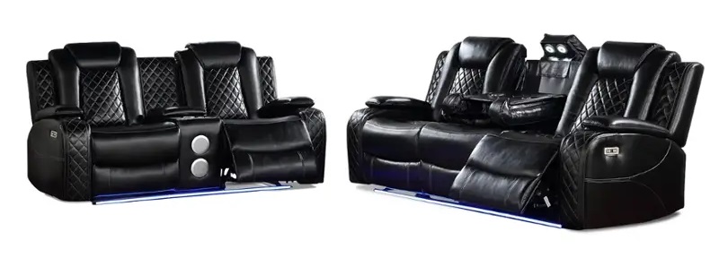 SM Vail Power Reclining Living Room Set w/LED Lighting