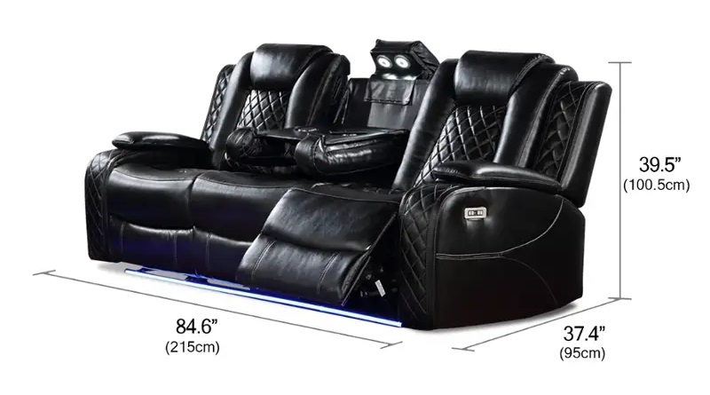 SM Vail Power Reclining Living Room Set w/LED Lighting