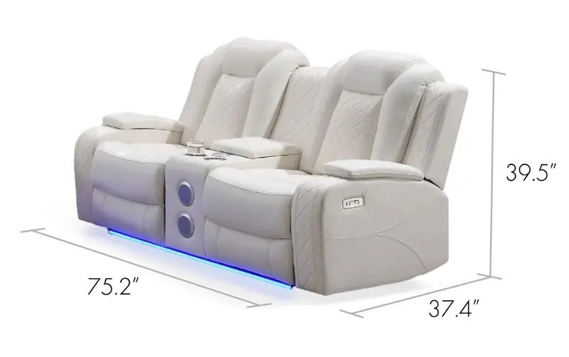 SM Vail Power Reclining Living Room Set w/LED Lighting