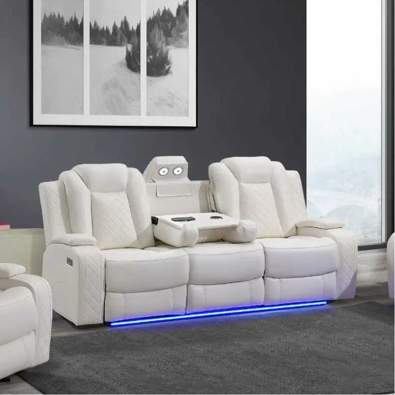 SM Vail Power Reclining Living Room Set w/LED Lighting