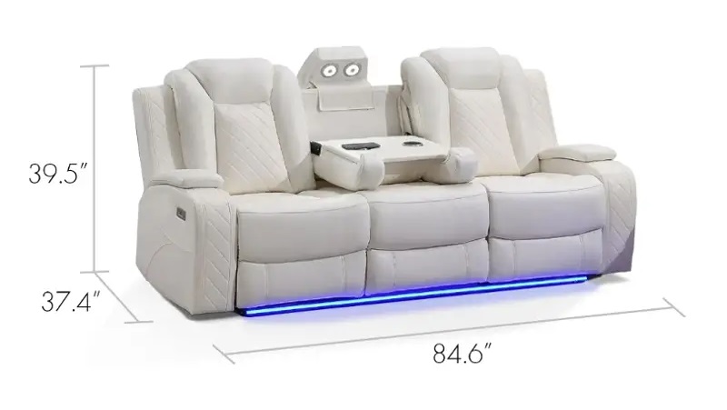SM Vail Power Reclining Living Room Set w/LED Lighting
