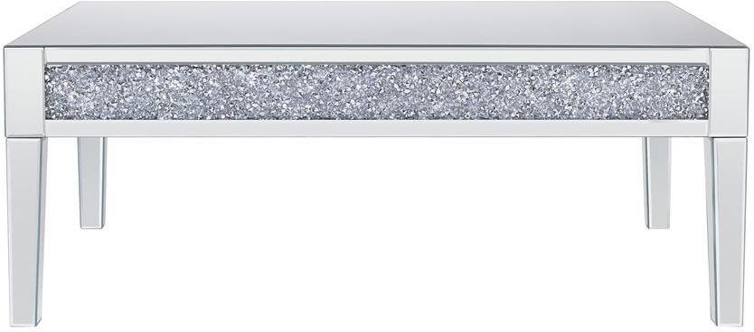 Noralie Mirrored/Faux Diamonds Rectangular Coffee Table