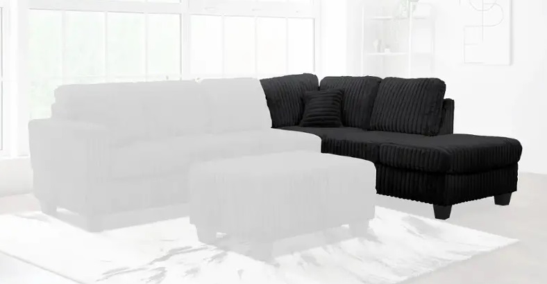 SM Vega Fabric Jumbo Corduroy L-Shaped Sectional Sofa