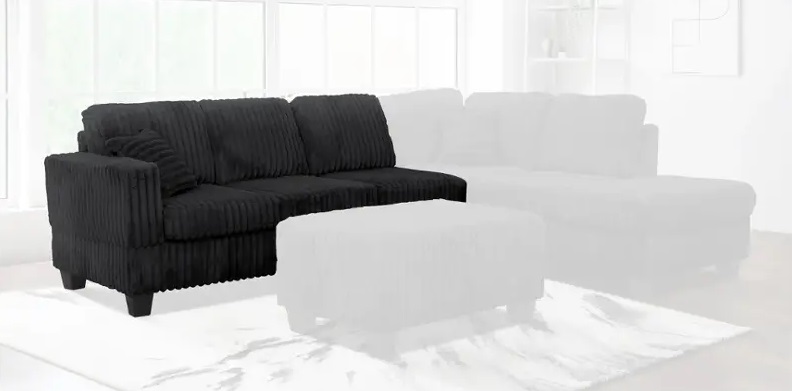 SM Vega Fabric Jumbo Corduroy L-Shaped Sectional Sofa