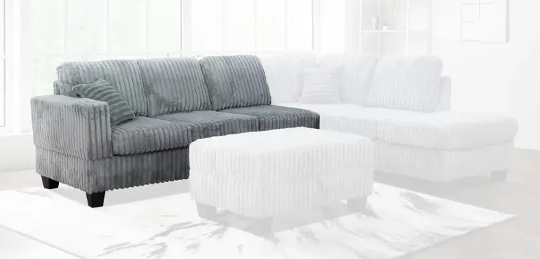 SM Vega Fabric Jumbo Corduroy L-Shaped Sectional Sofa