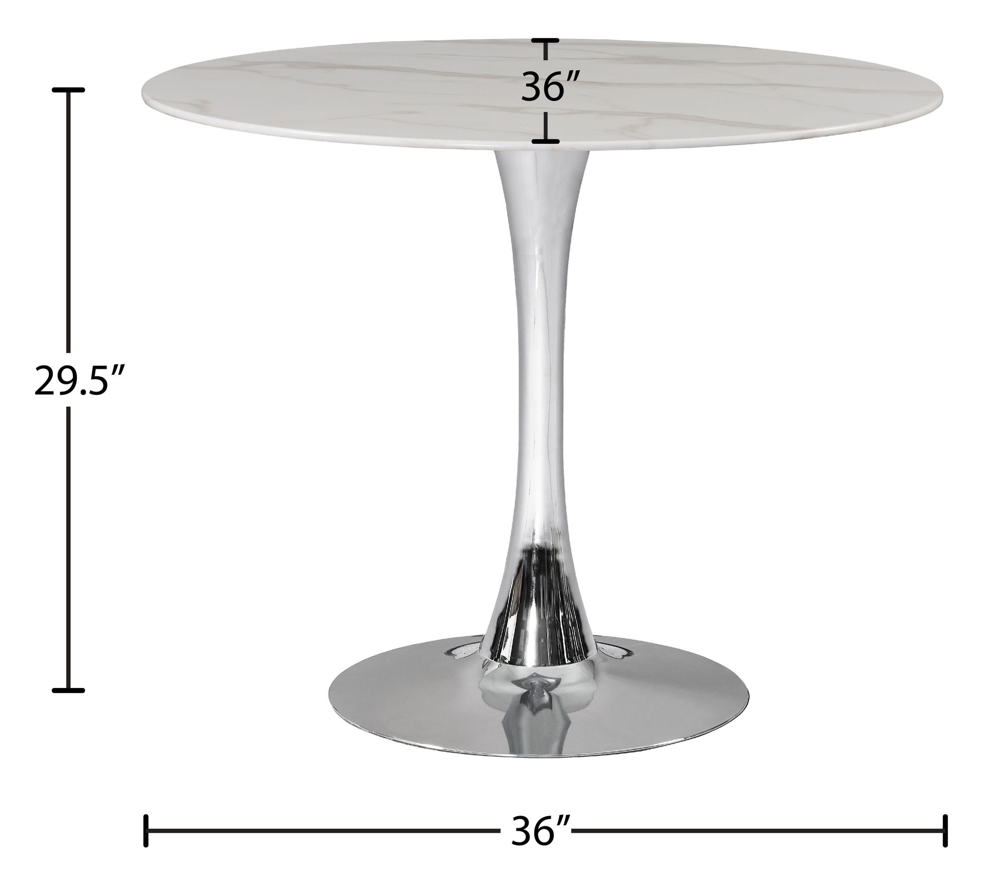 Tulip 36" Round Glass Dining Table