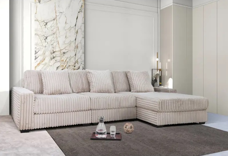 SM Atlas Fabric Jumbo Corduroy Modular Sectional Sofa