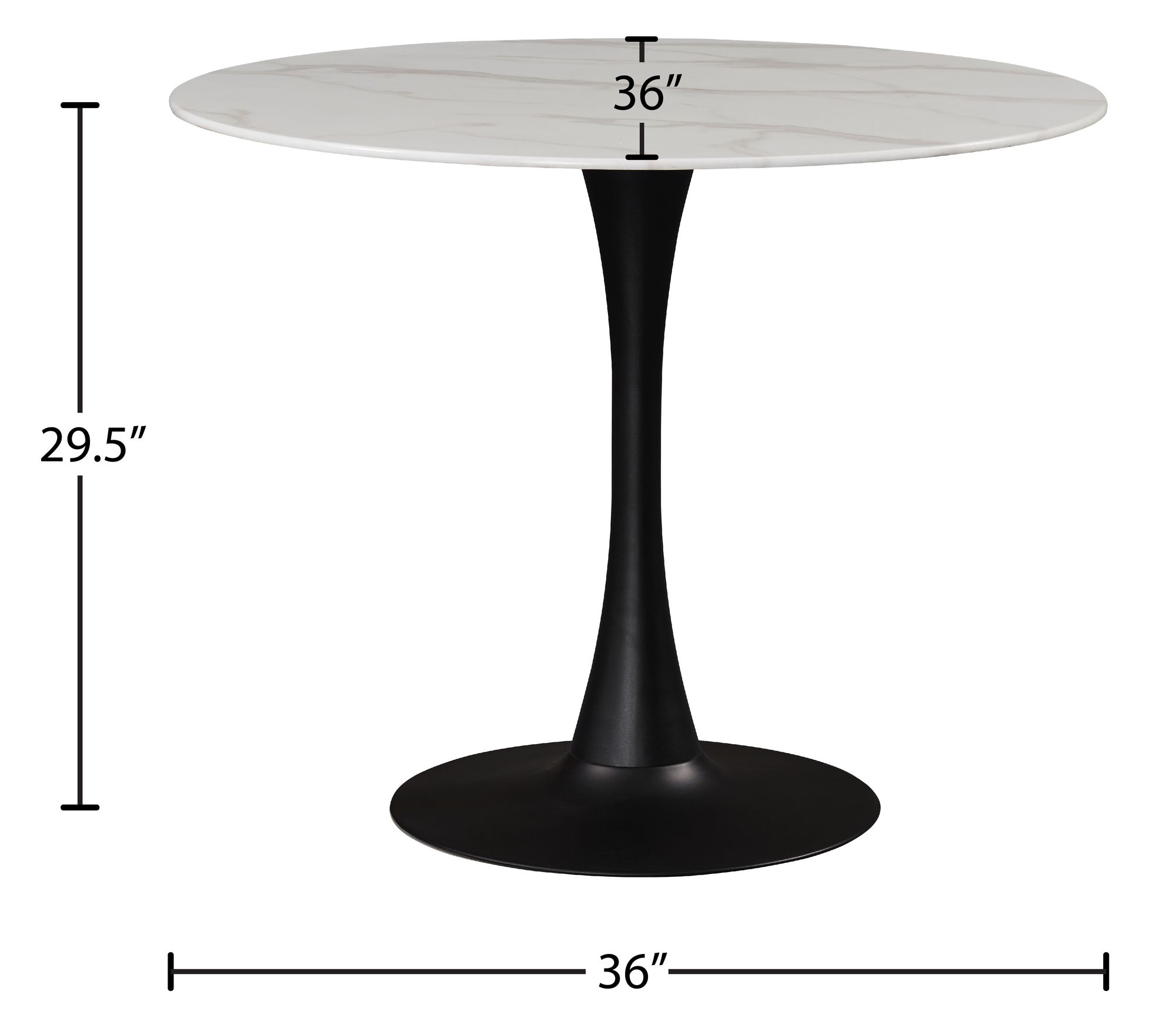 Tulip 36" Round Glass Dining Table