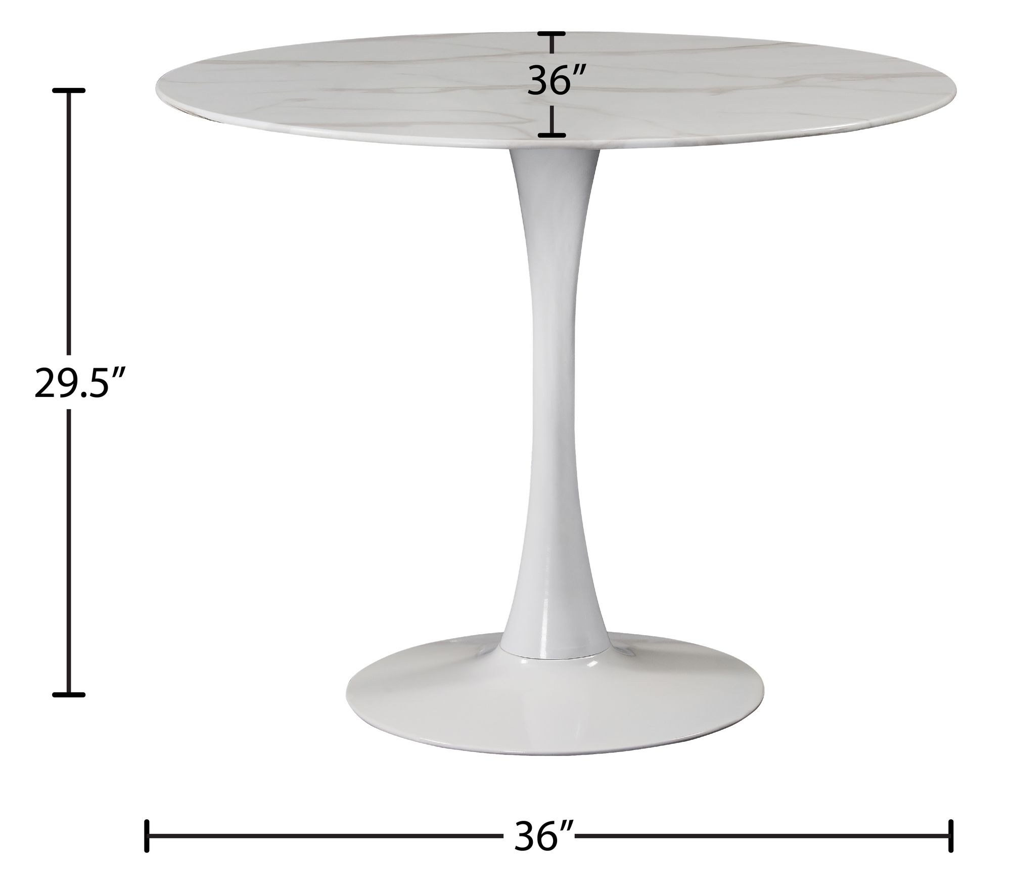 Tulip 36" Round Glass Dining Table