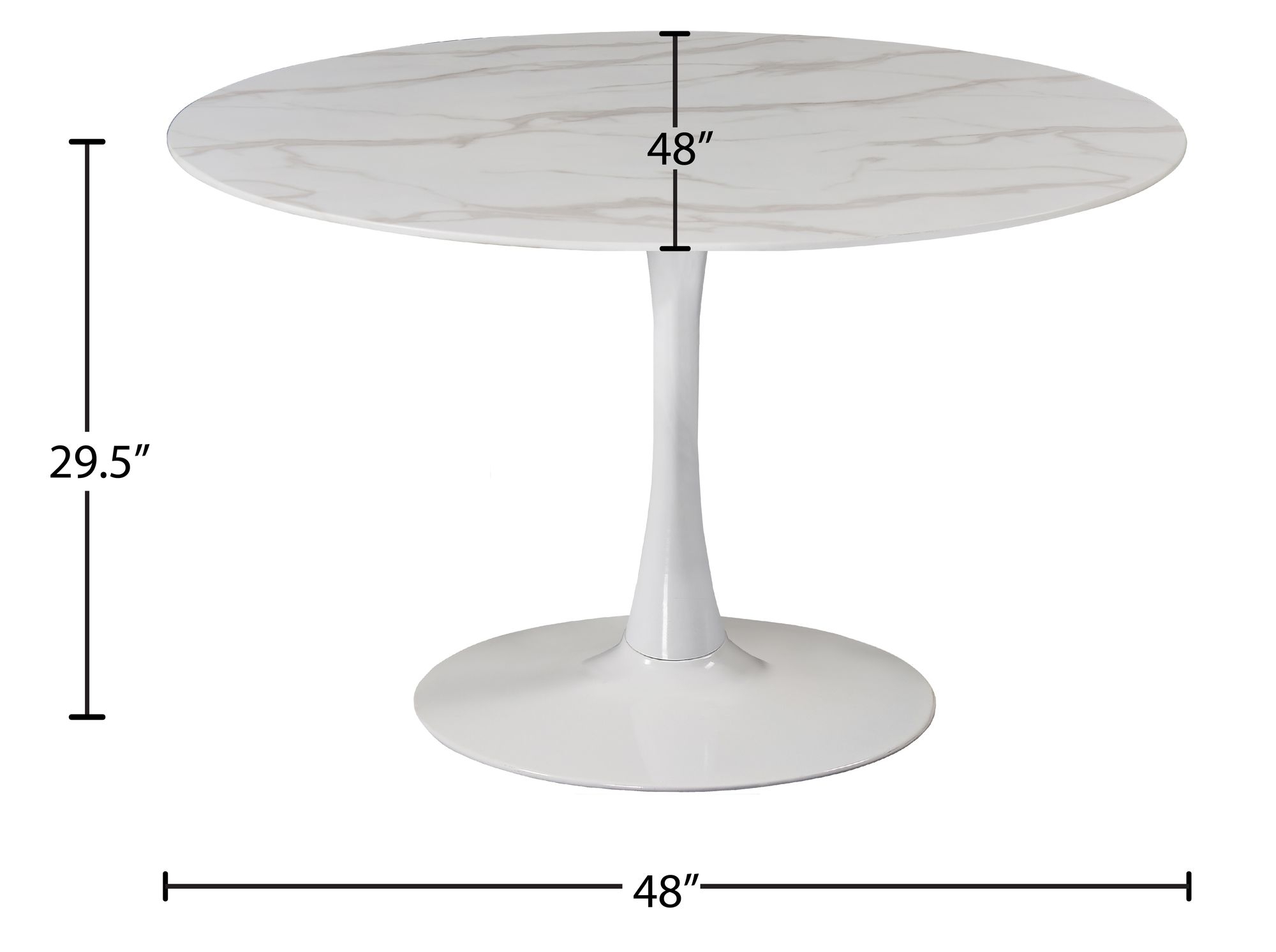 Tulip 48" Round Glass Dining Table