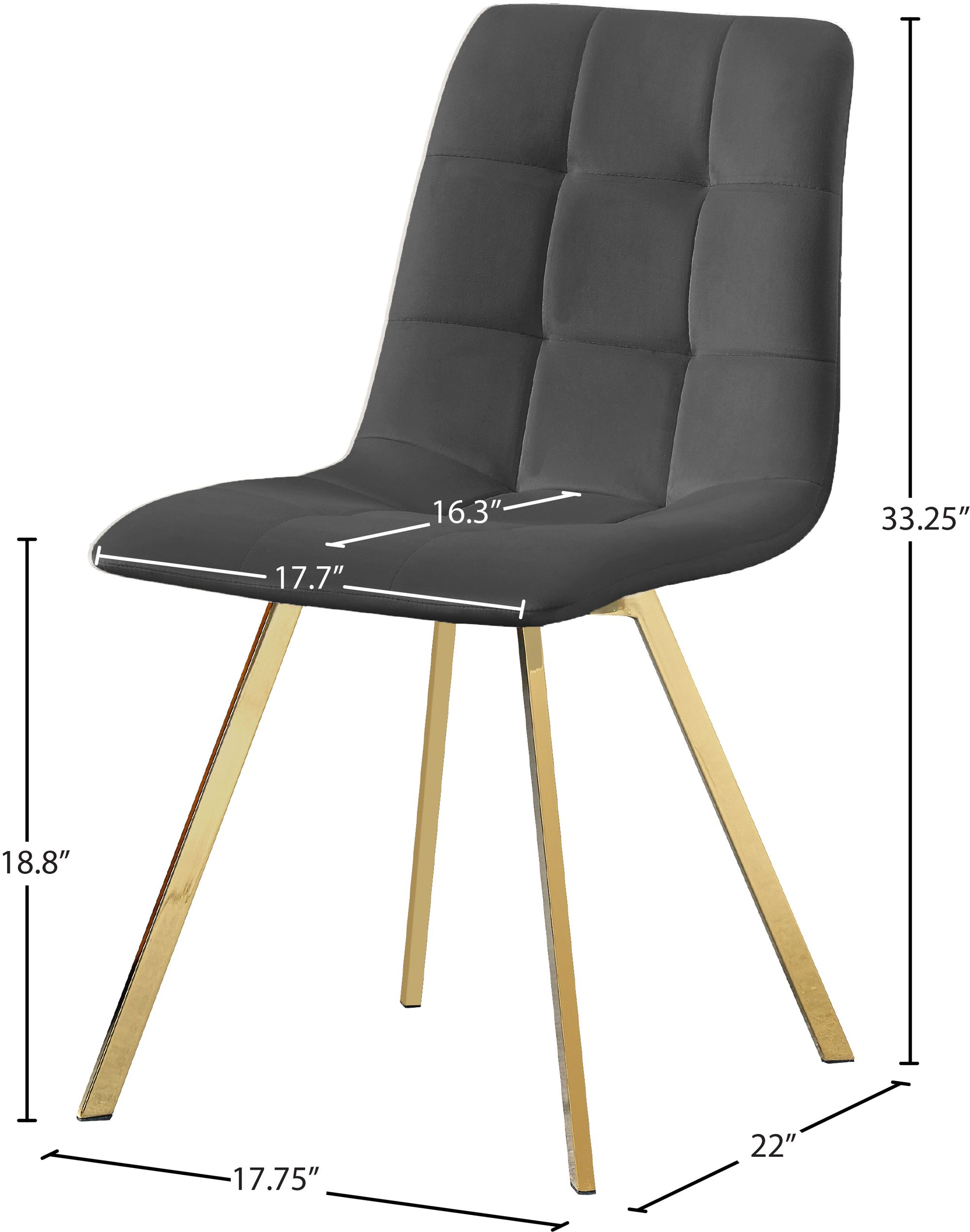 Annie Velvet Dining Chair with Gold Legs