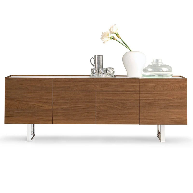 Horizon Wood/Glass/Metal Sideboard w/4 Doors & Drawer