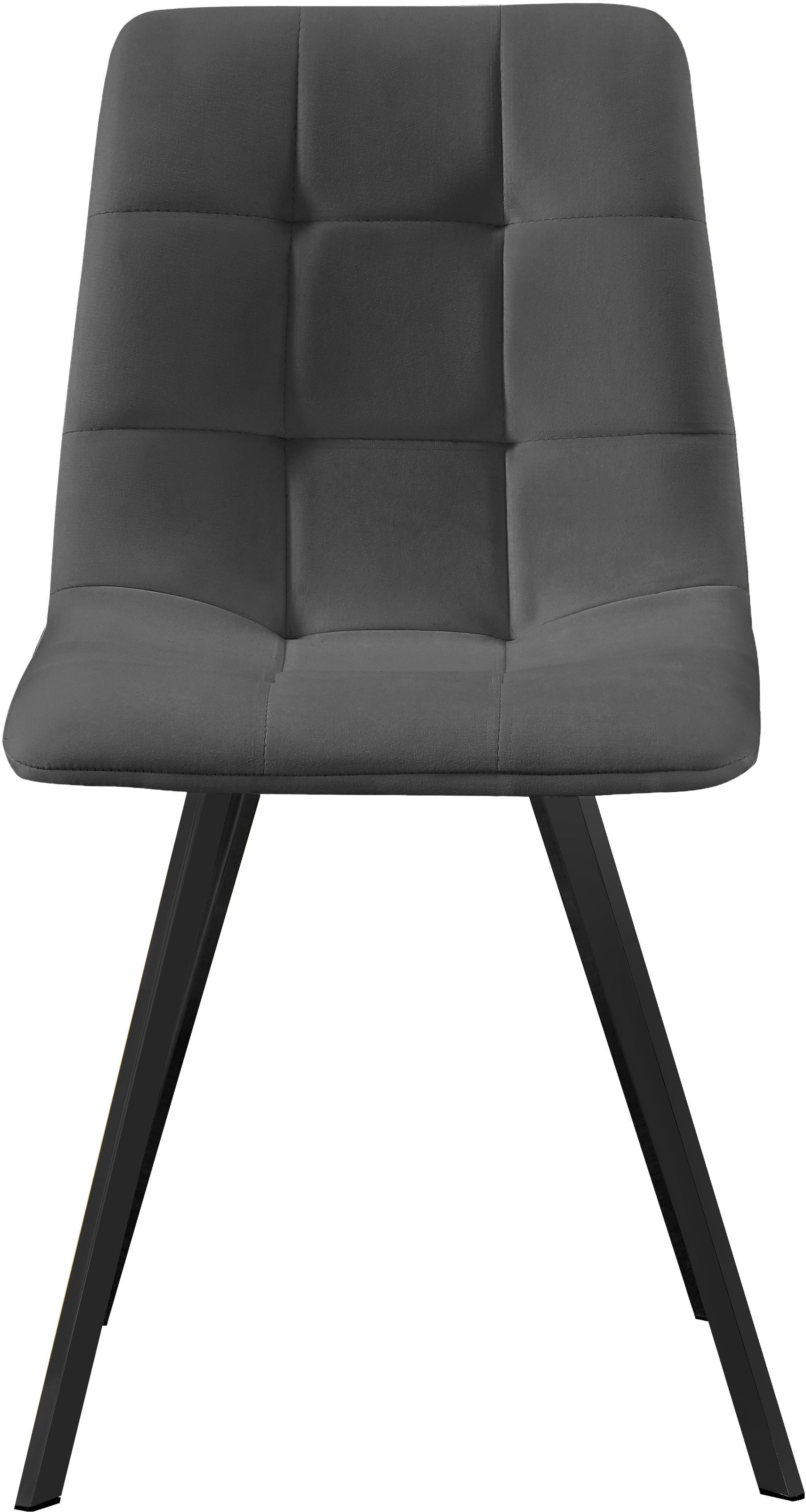 Annie Velvet Dining Chair with Matte Black