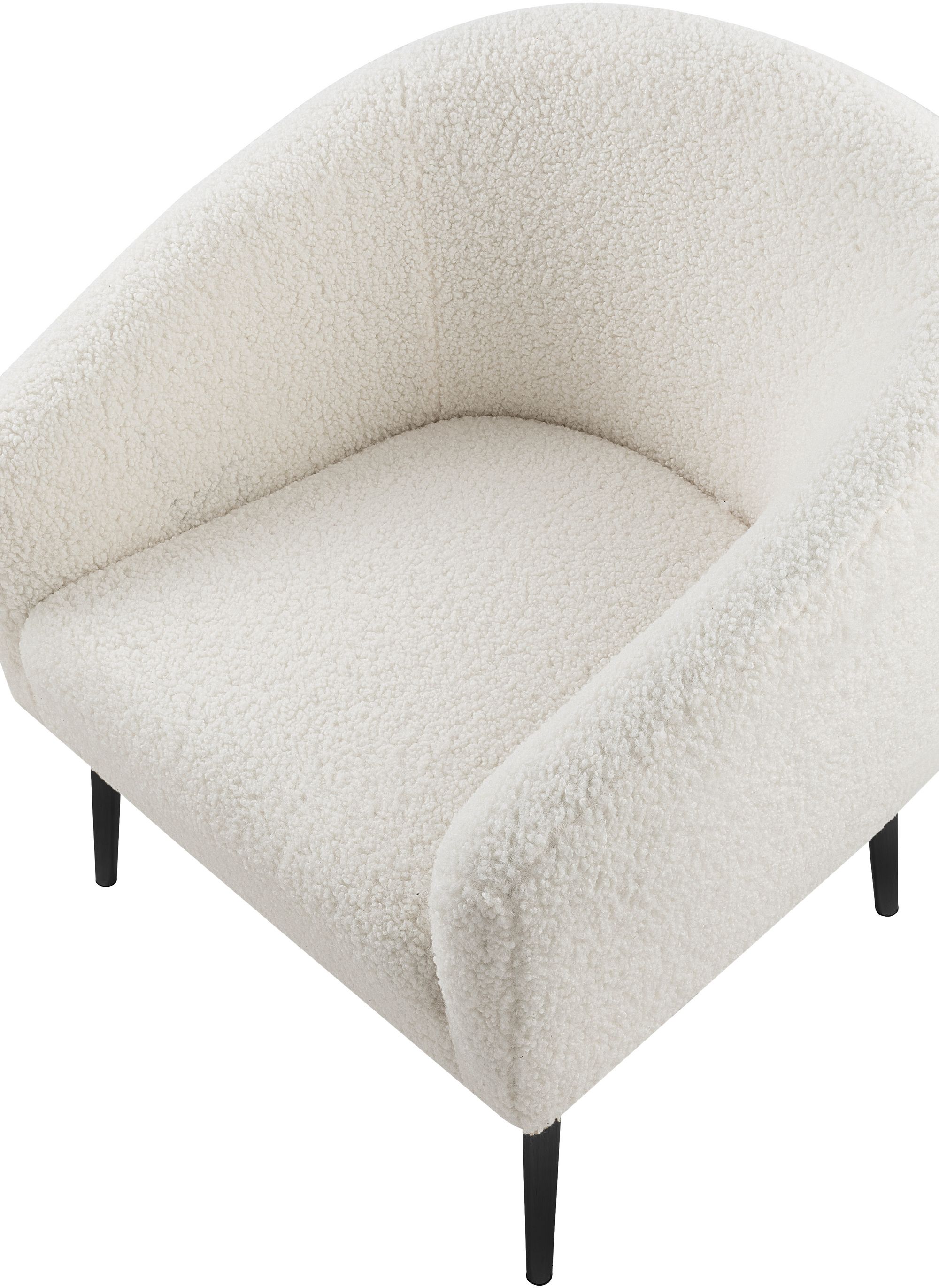 Barlow Faux Fur Chair with Matte Black Legs