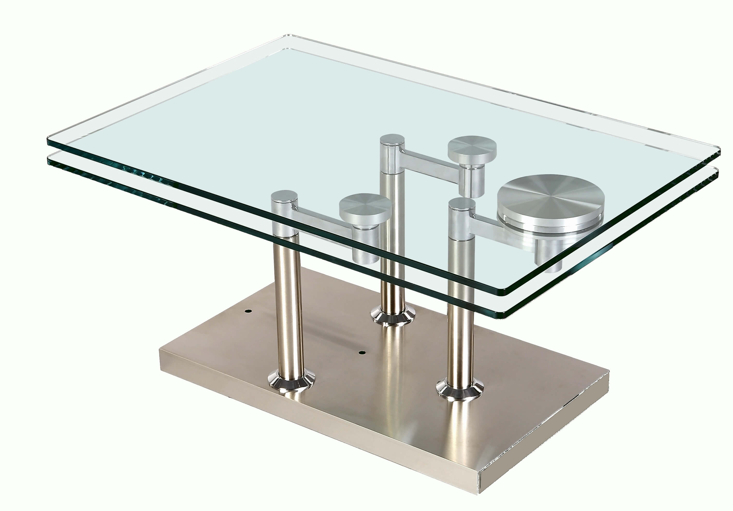 8164 Rectangular Motion Glass Cocktail Table