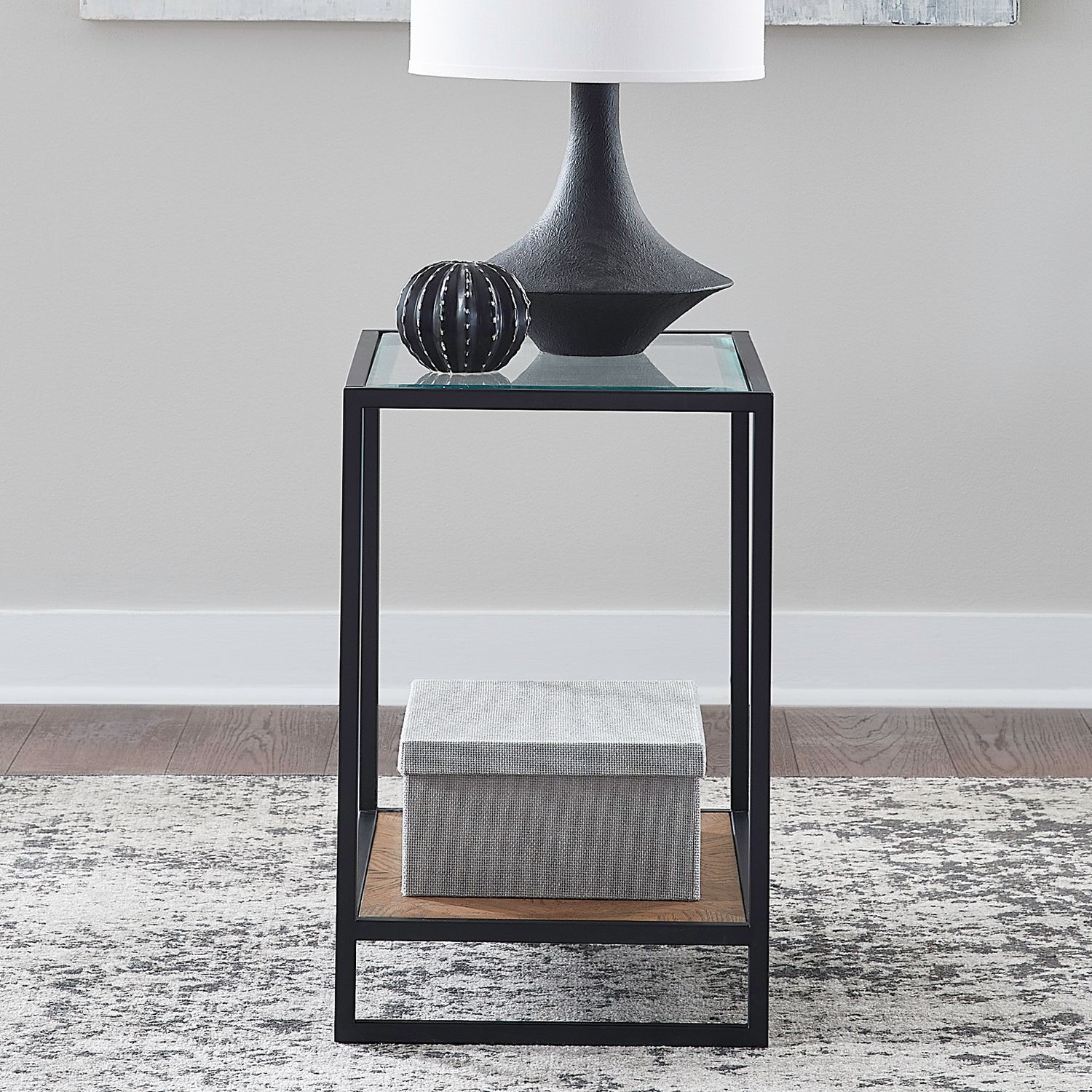 Bedford 3-Piece Glass & Wood Cocktail Table Set | Weathered Oak
