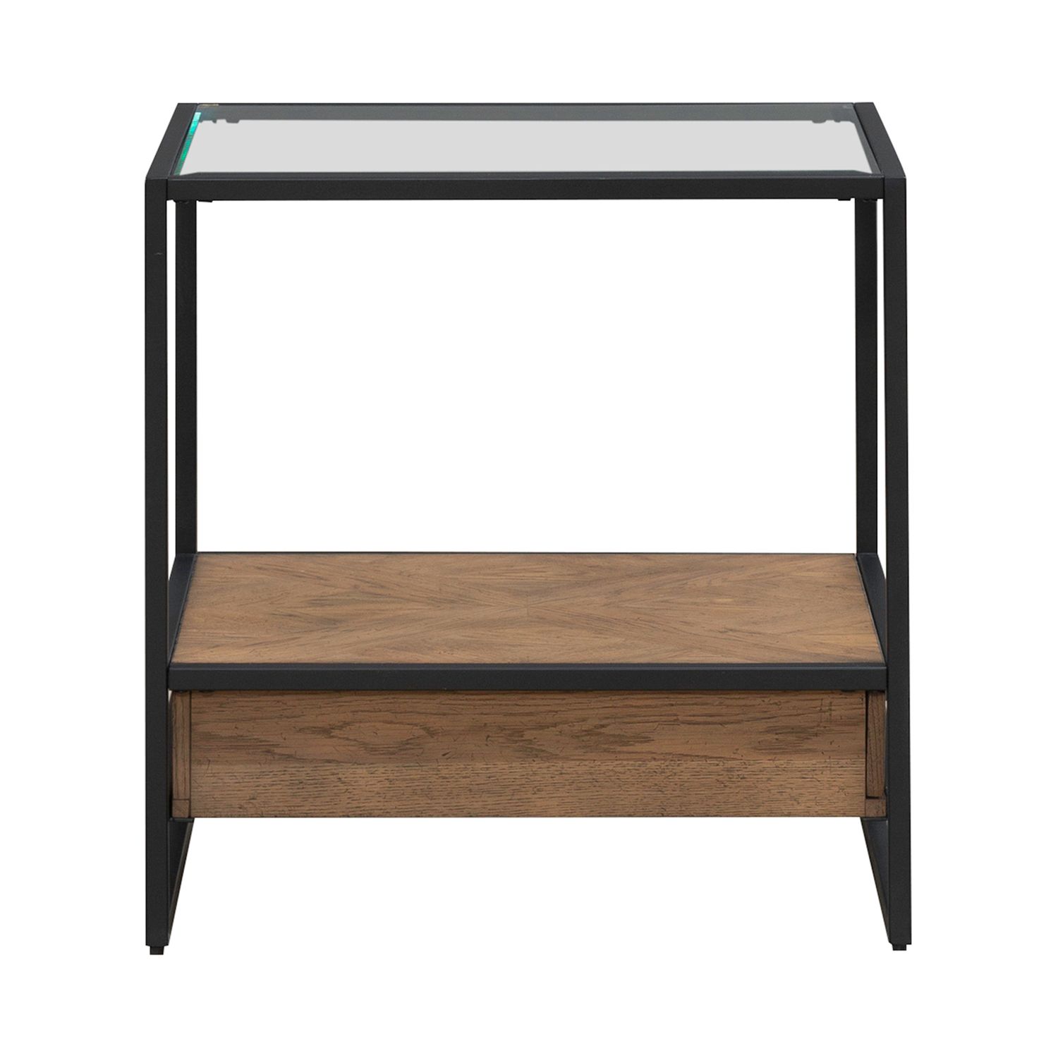 Bedford Rectangular Glass/Metal/MDF 1-Drawer End Table