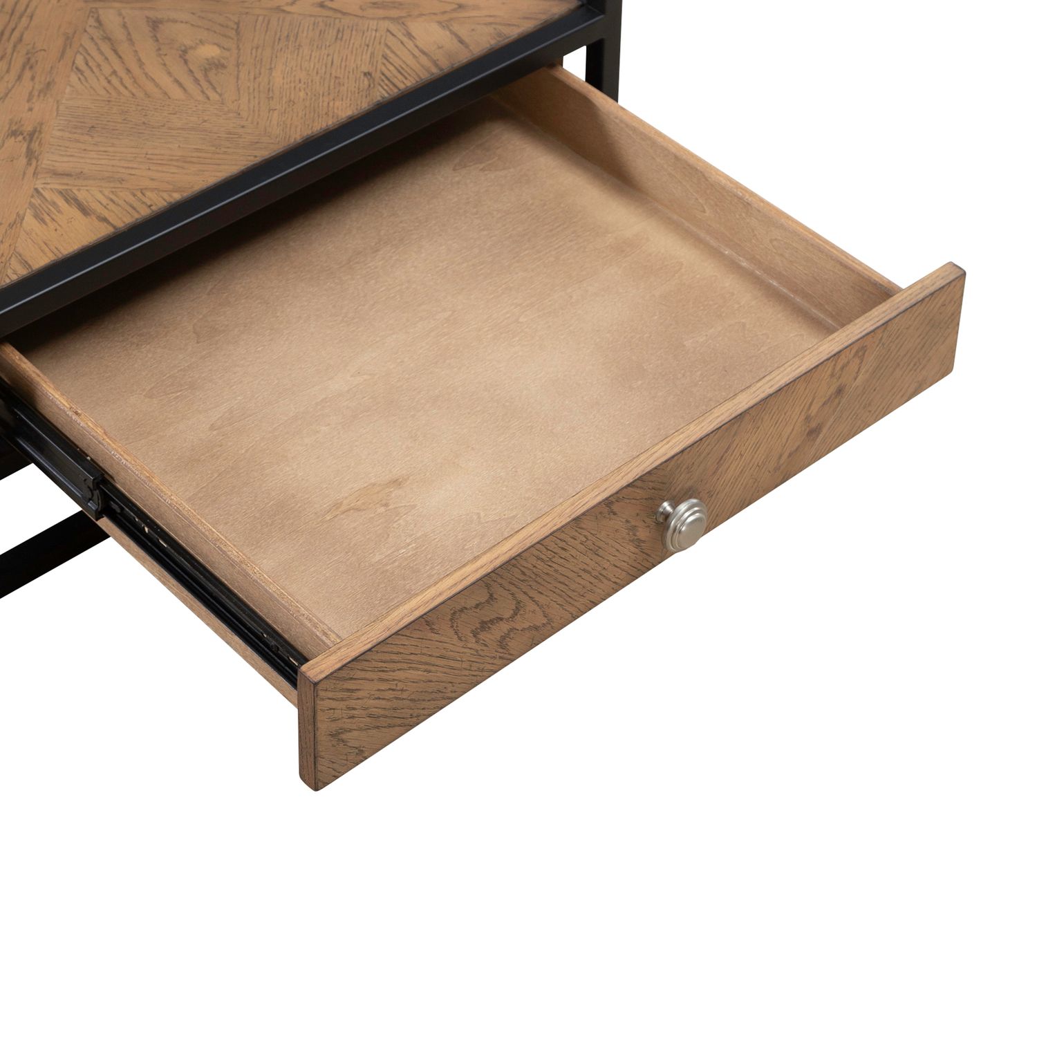 Bedford Rectangular Glass/Metal/MDF 1-Drawer End Table