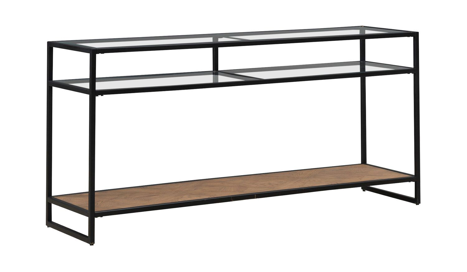 Bedford 3-Piece Glass & Wood Cocktail Table Set | Weathered Oak
