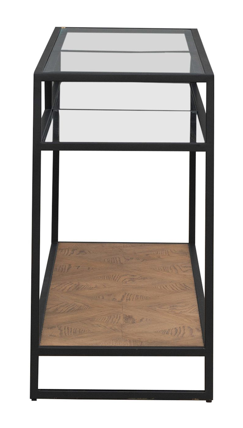 Bedford 3-Piece Glass & Wood Cocktail Table Set | Weathered Oak