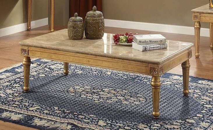 Daesha Coffee Table w/Marble Top