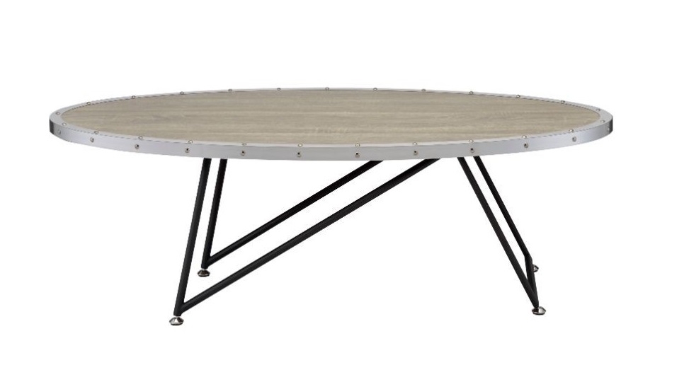 Allis Oval Wood/Metal Coffee Table