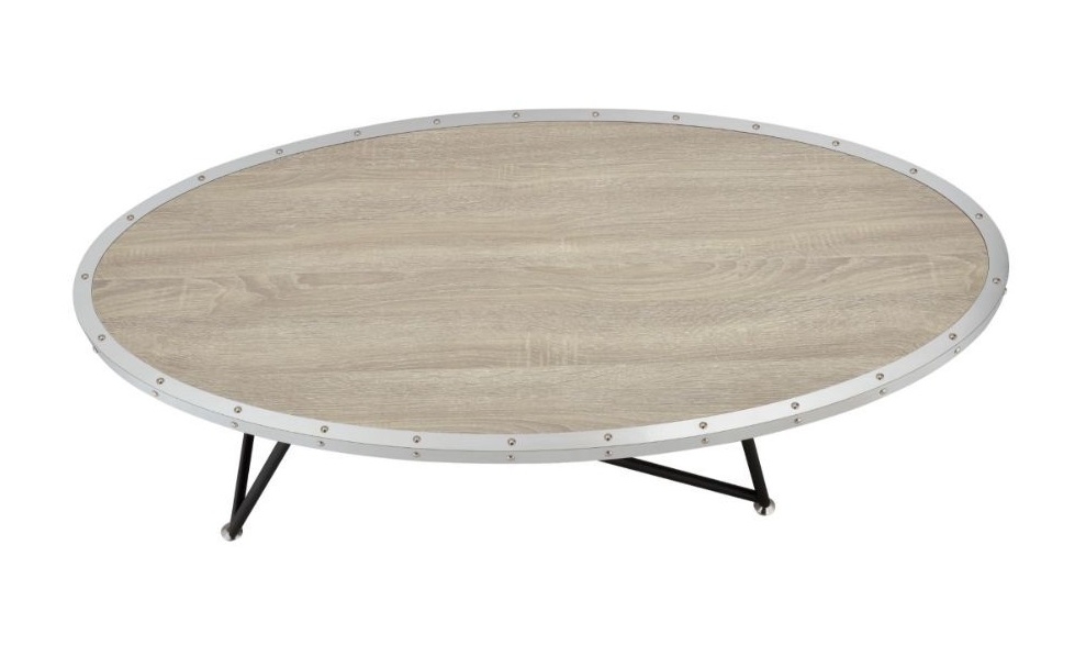 Allis Oval Wood/Metal Coffee Table
