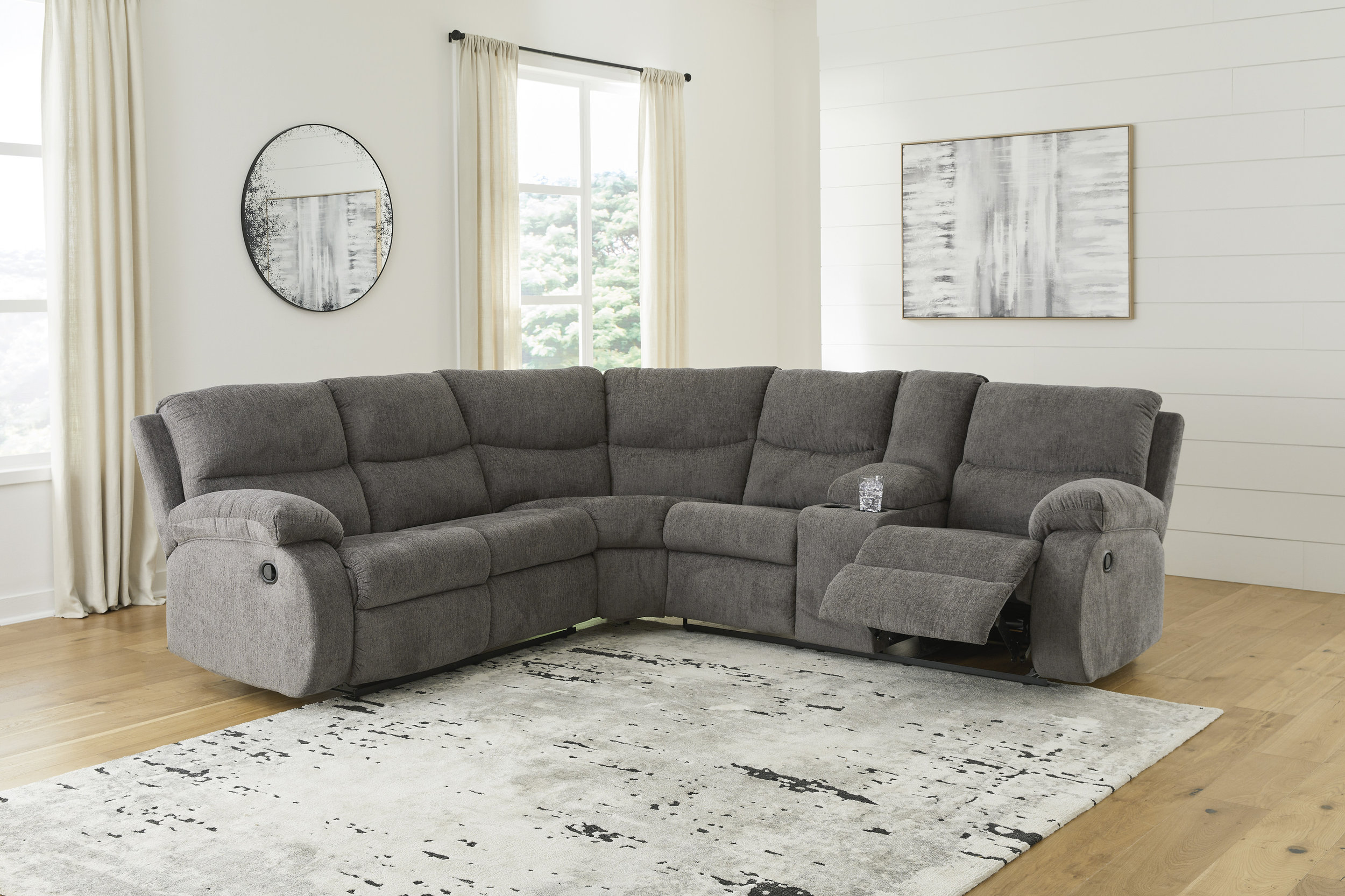 Museum Fabric 2-Piece Reclining Sectional