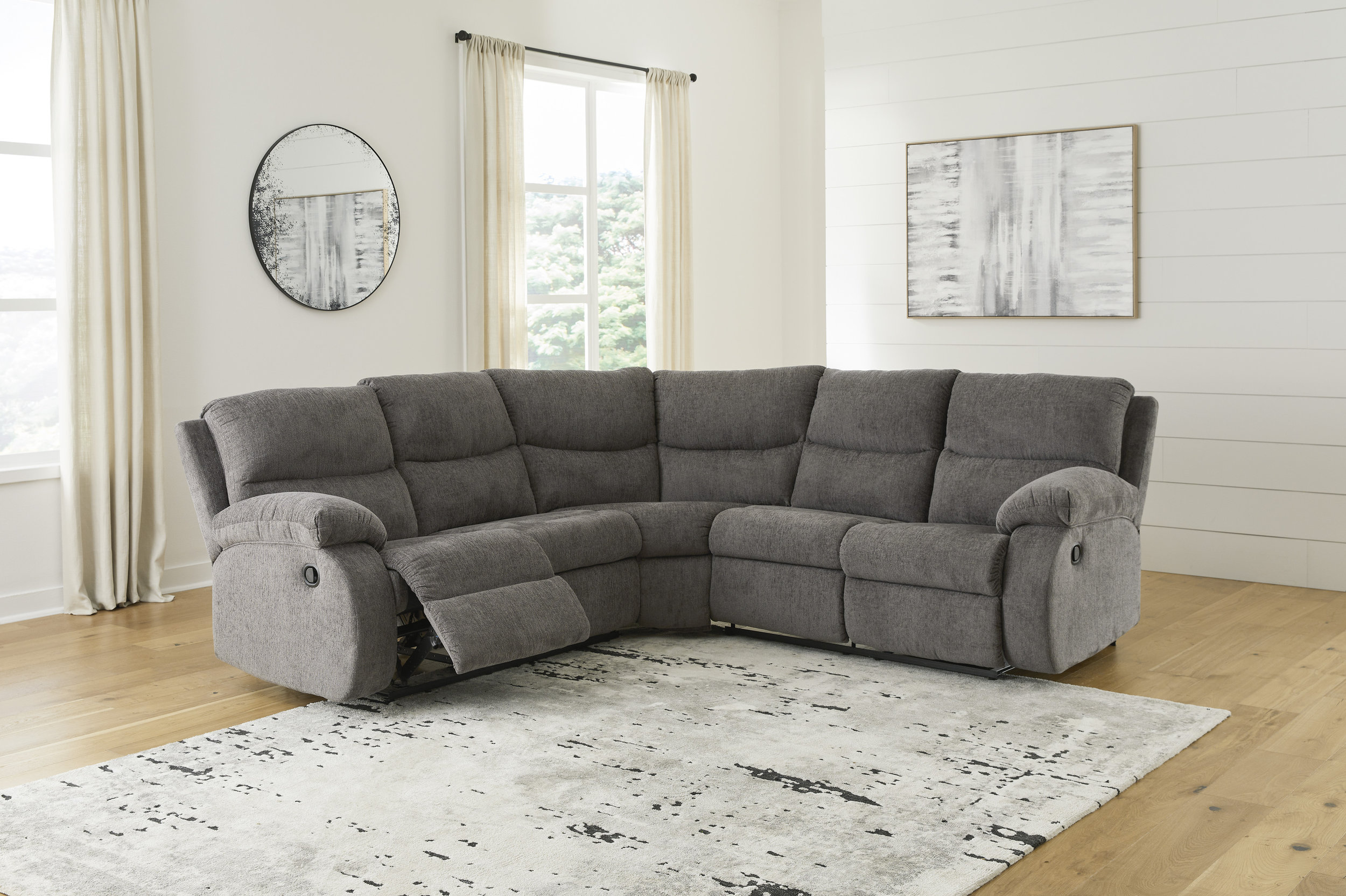 Museum Fabric 2-Piece Reclining Sectional