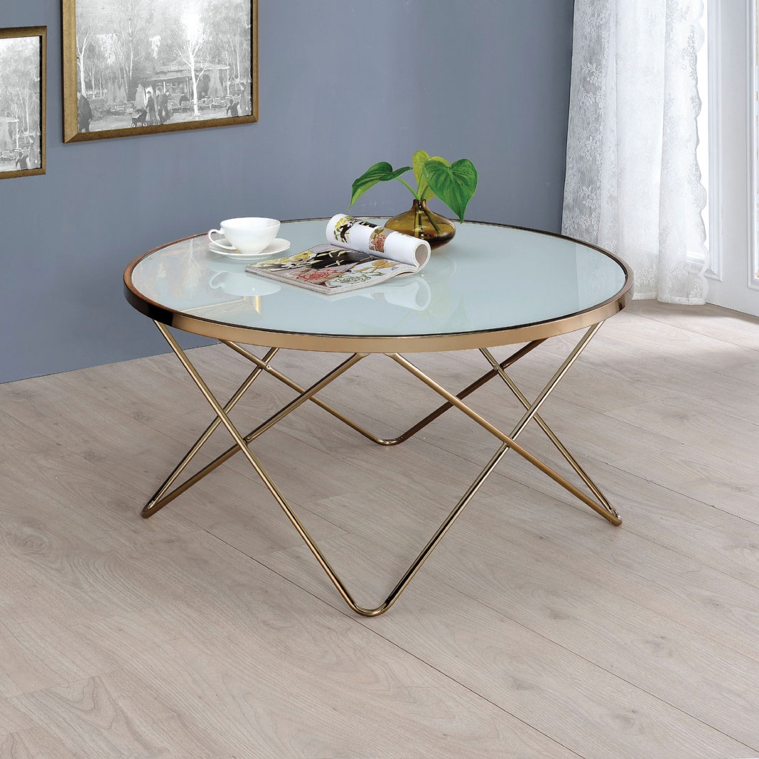 Valora Glass/Metal Round Coffee Table