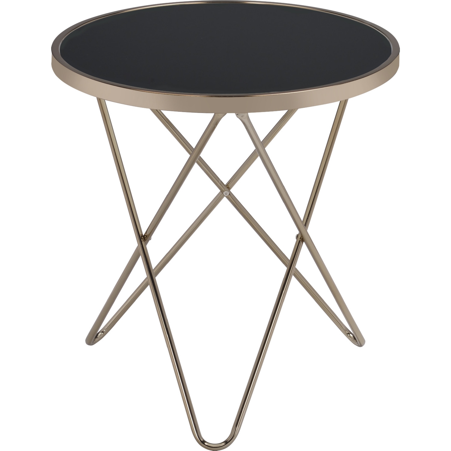 Valora Glass/Metal Round End Table