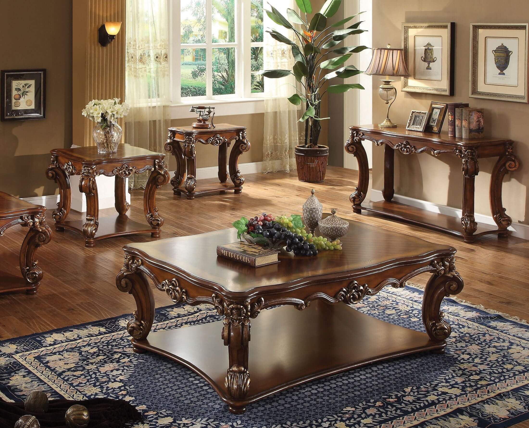 Vendome II Faux Leather Living Room Set