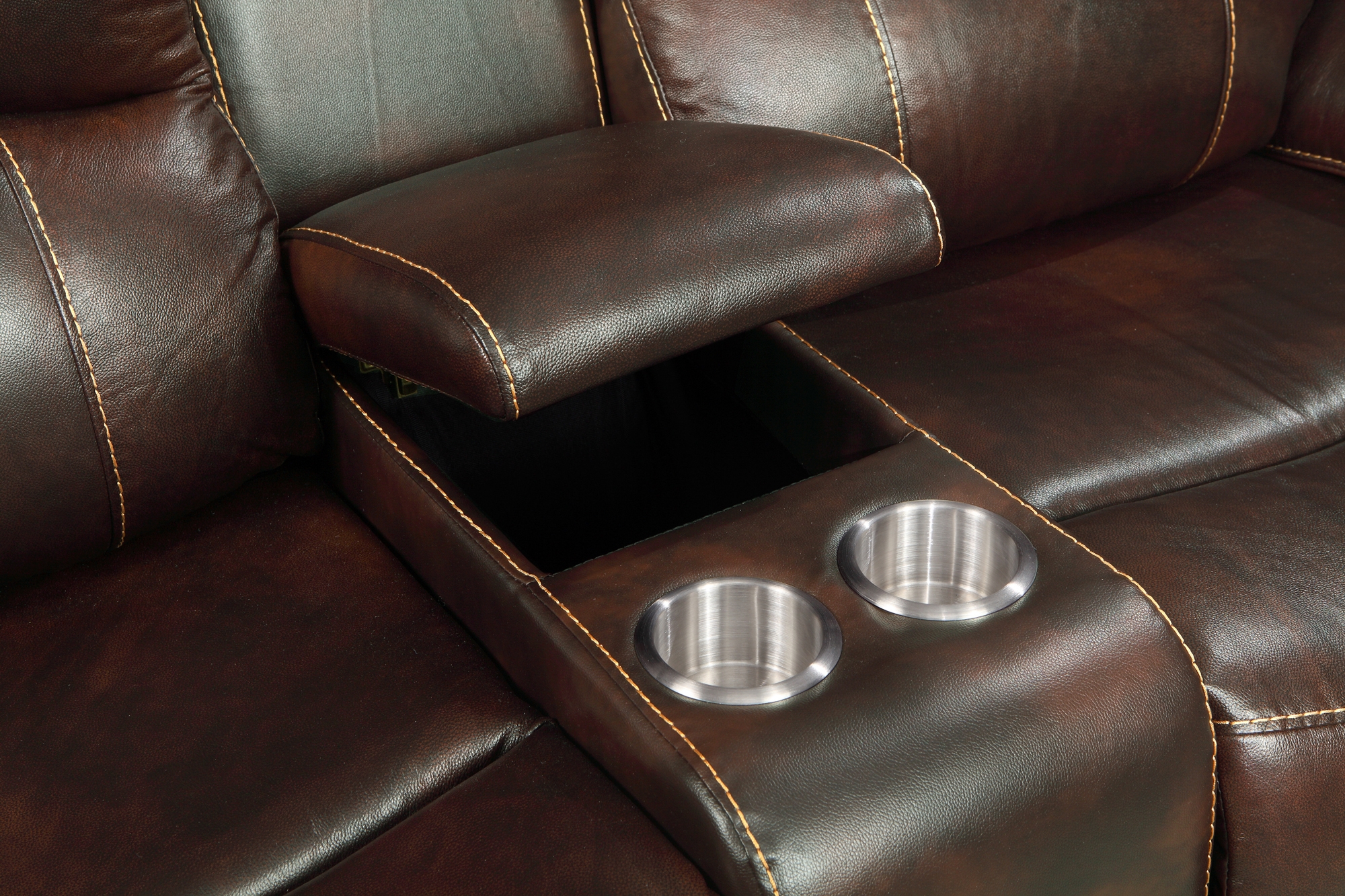 Mahala Leather/Bi-Cast Vinyl Double Reclining Loveseat