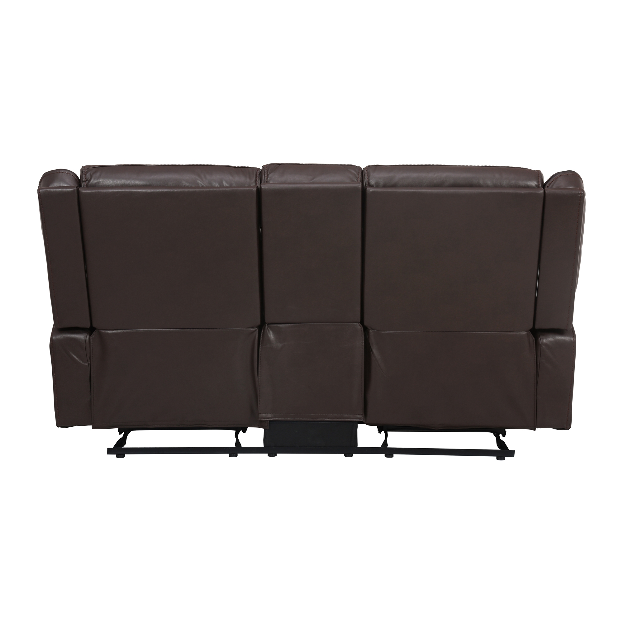 Jude Leatherette Double Glider Reclining Loveseat w/Console