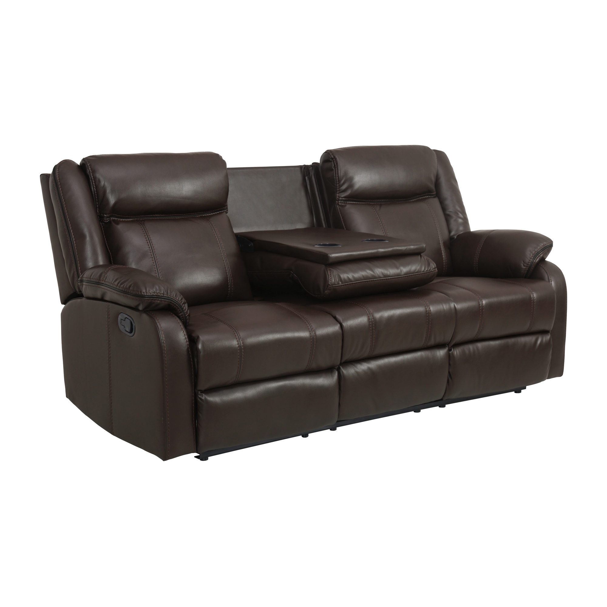 Jude Leatherette Double Reclining Sofa