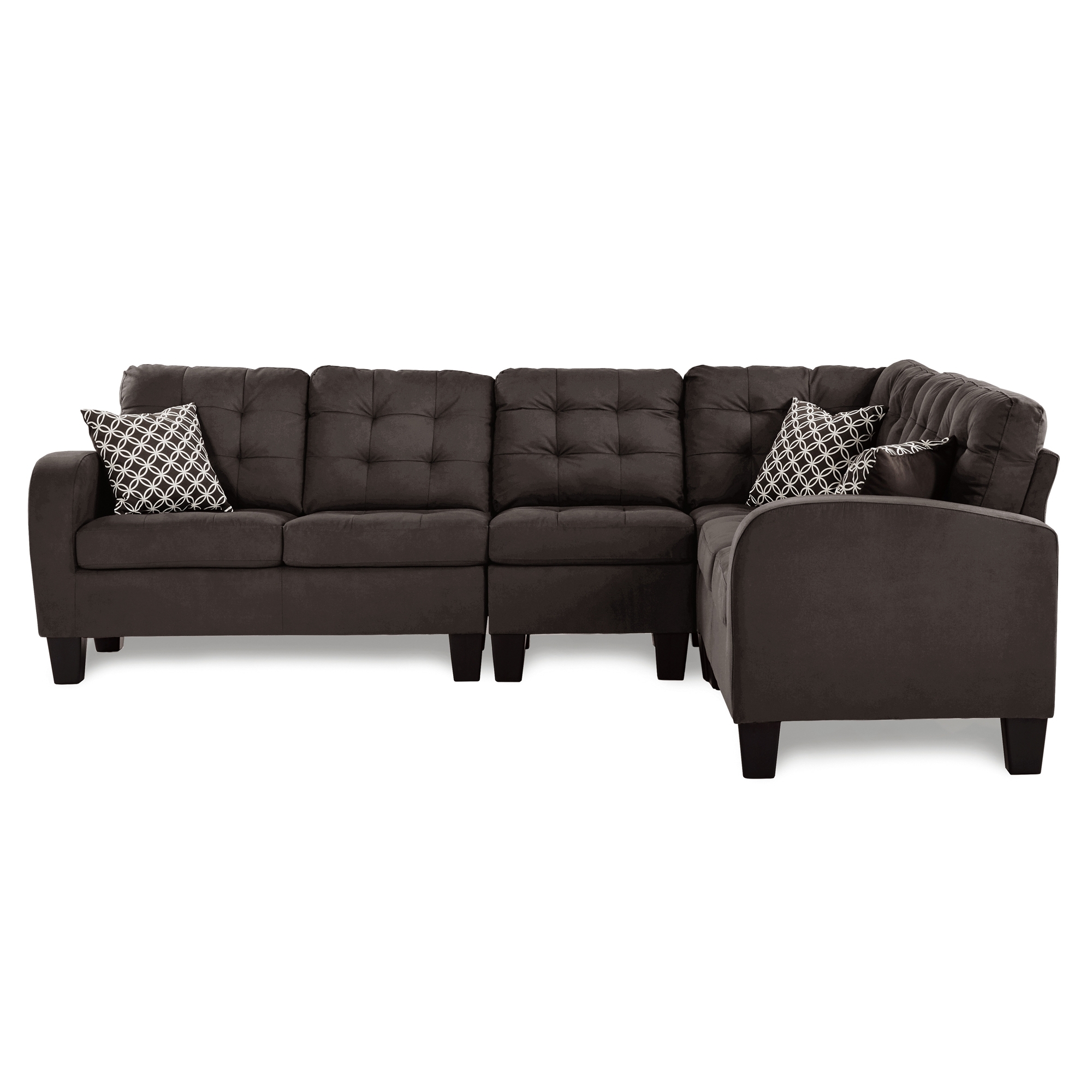 Sinclair Polyester Fabric/Wood Sectional Sofa
