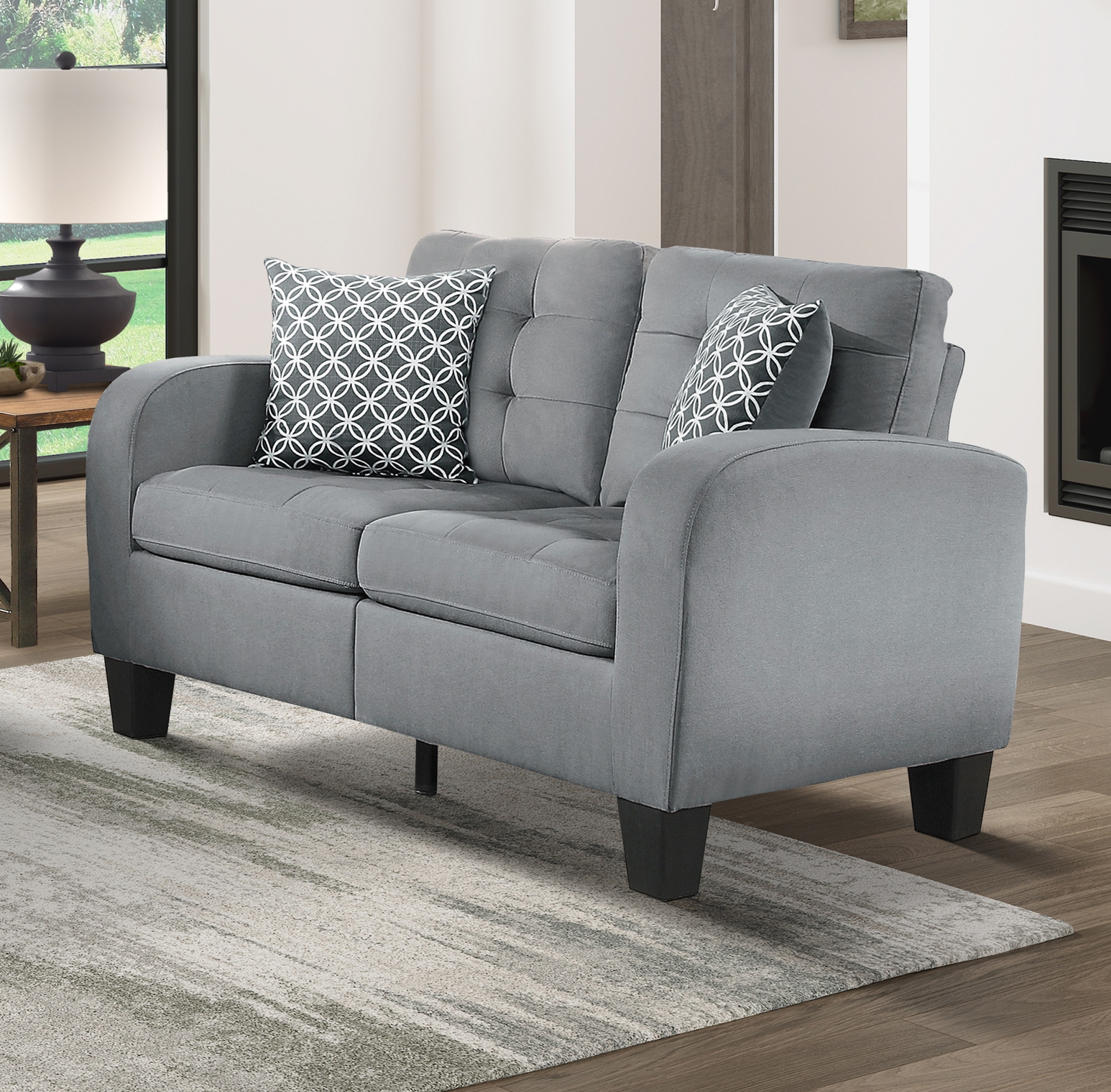 Sinclair Polyester Fabric Loveseat