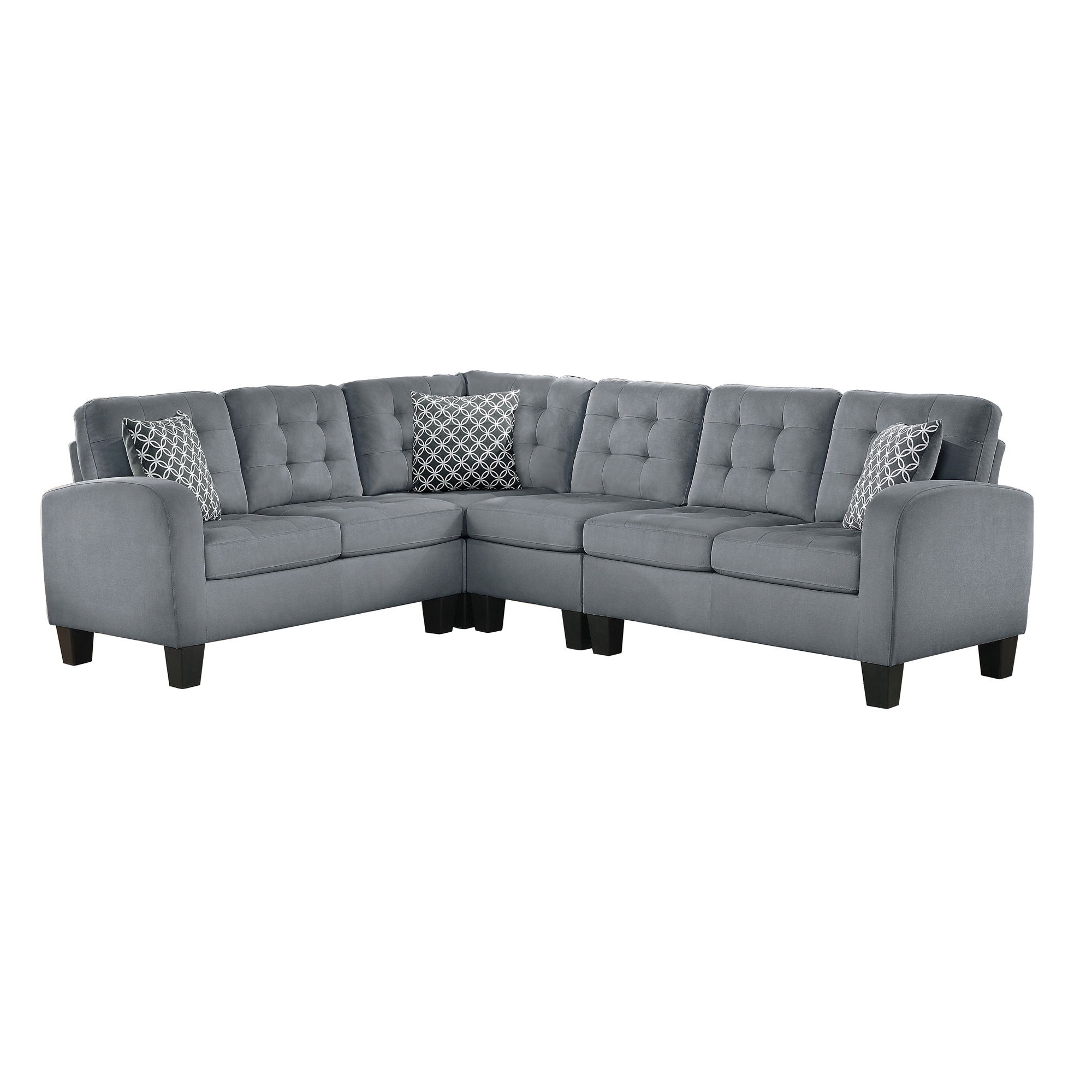 Sinclair Polyester Fabric/Wood Sectional Sofa