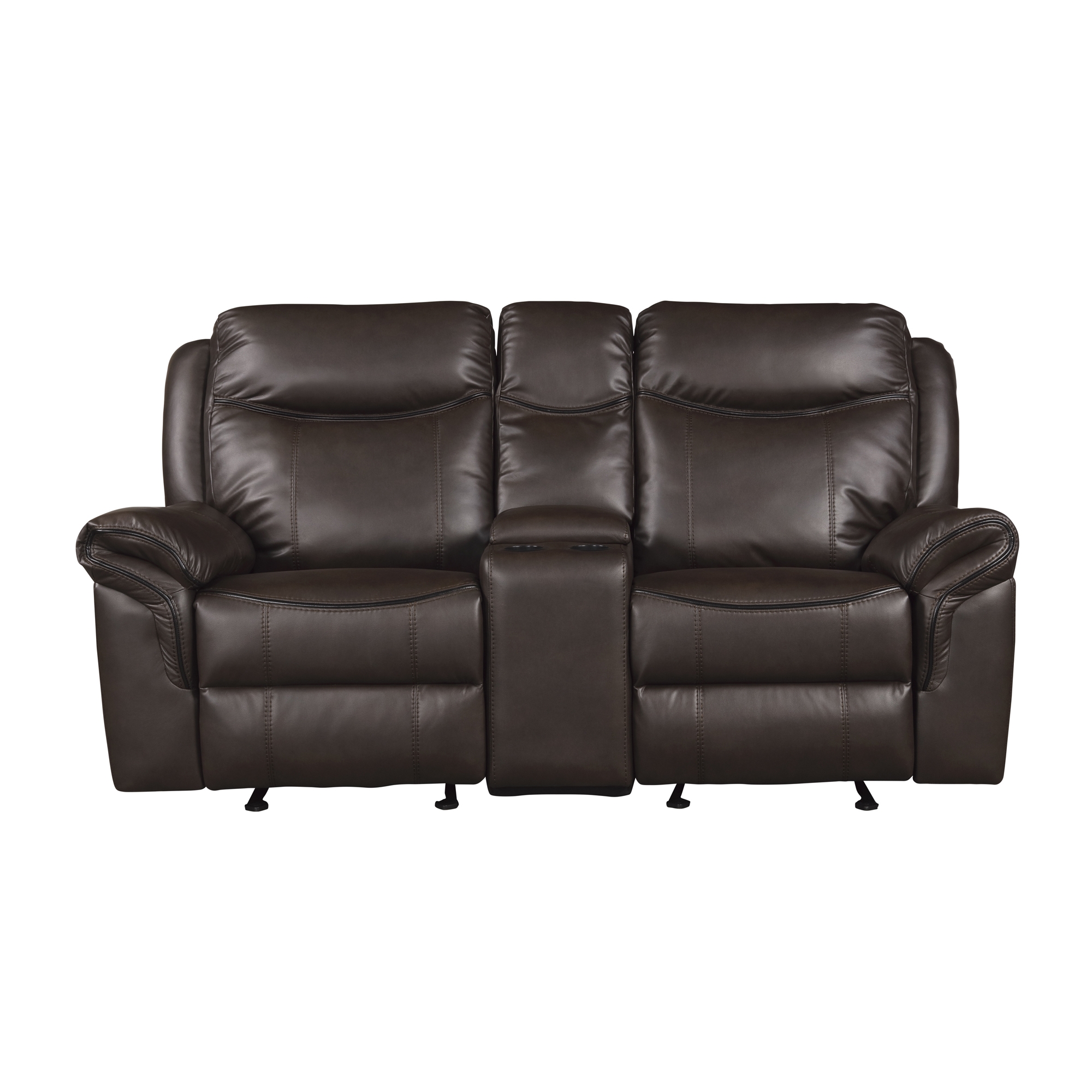 Aram Double Glider Microfiber Reclining Loveseat