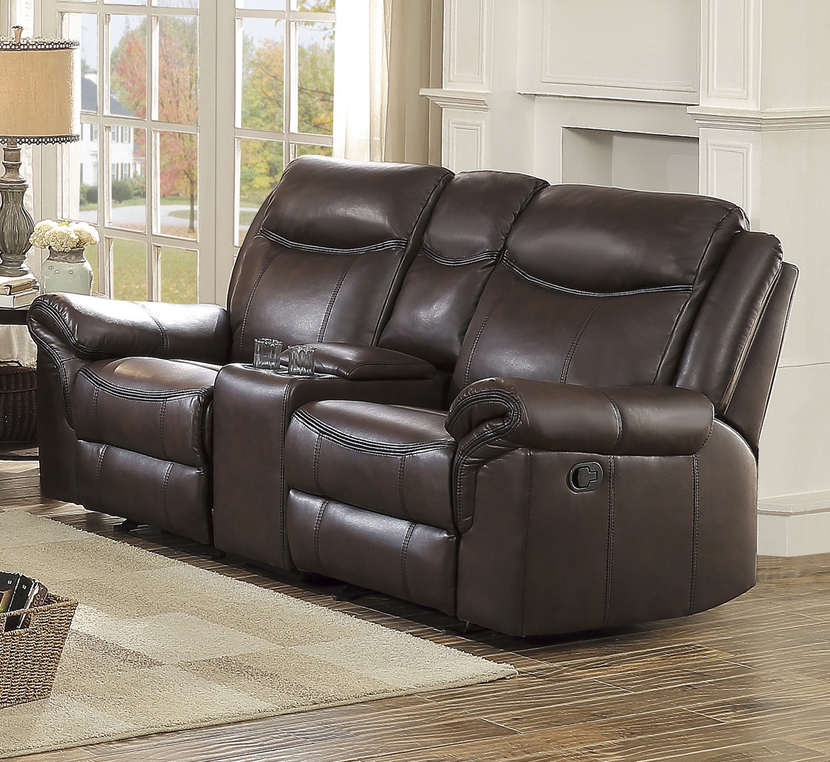 Aram AireHyde Match Double Glider Reclining Loveseat