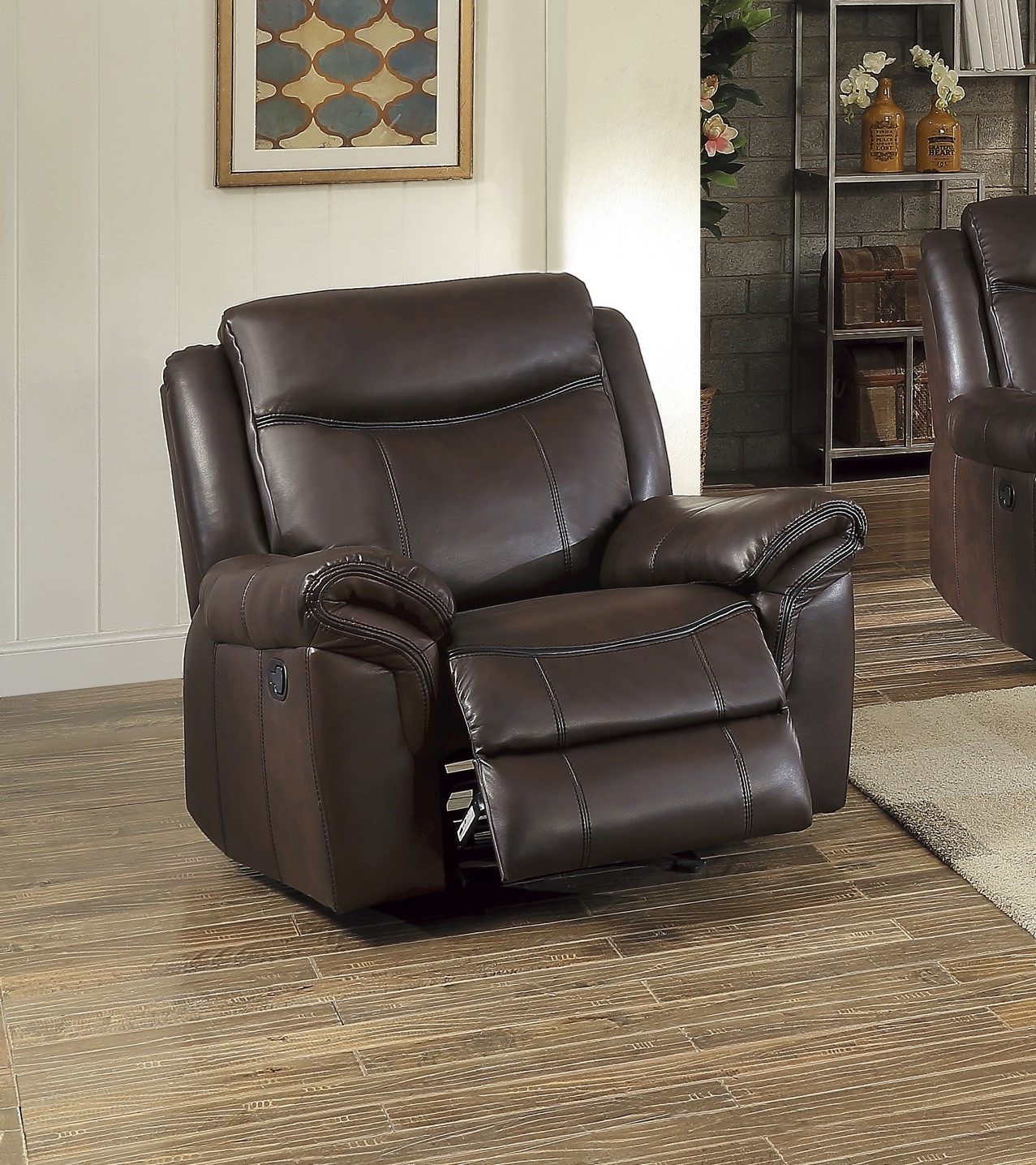 Aram Glider Leatherette/Mircofiber Reclining Chair