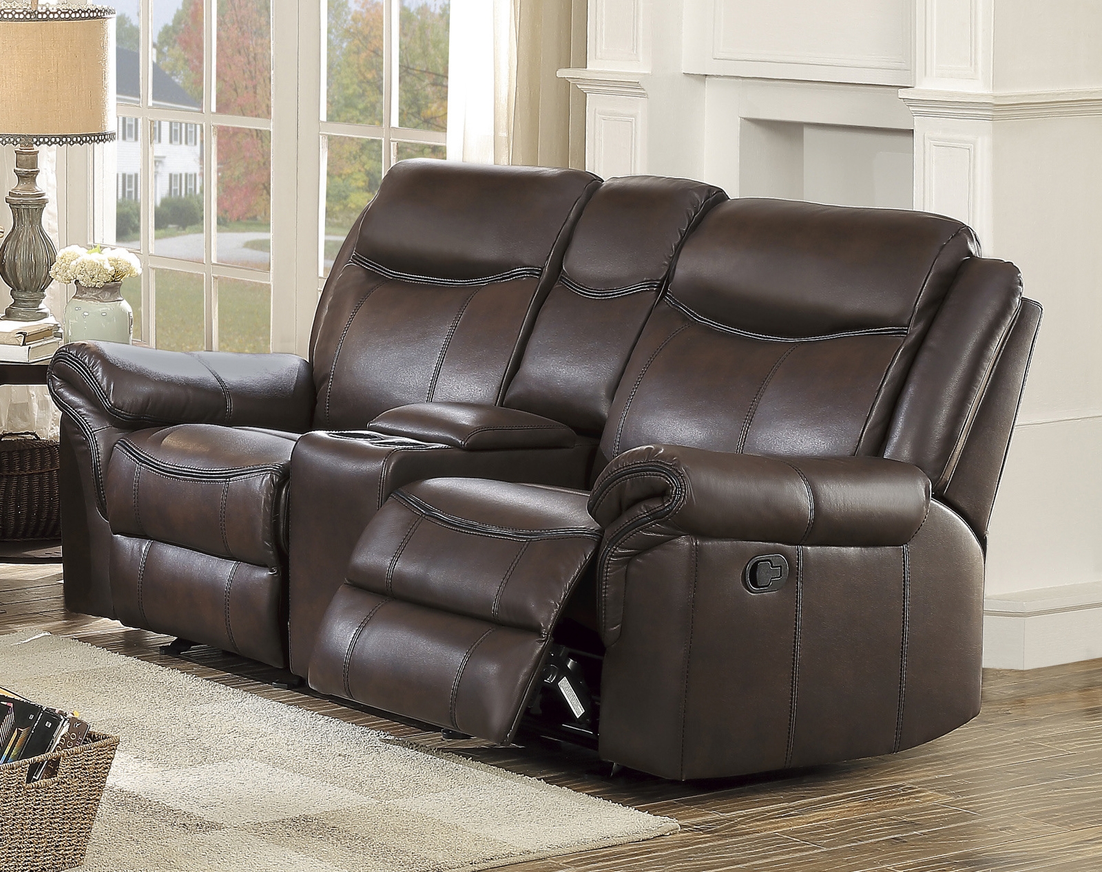 Aram AireHyde Match Double Glider Reclining Loveseat