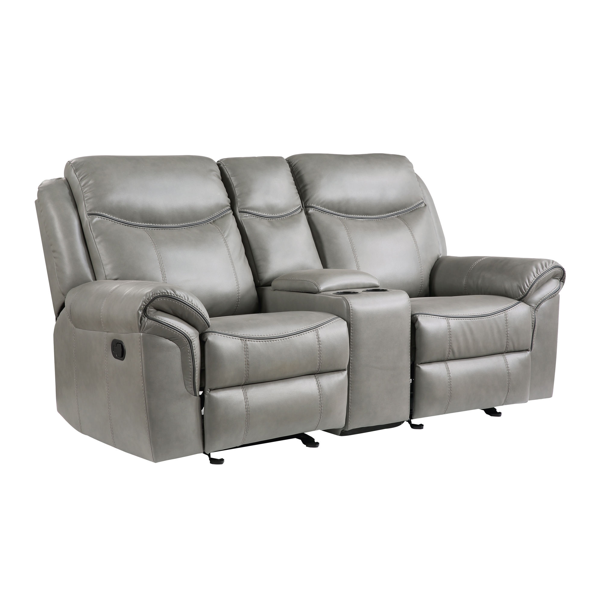 Aram Double Glider Microfiber Reclining Loveseat
