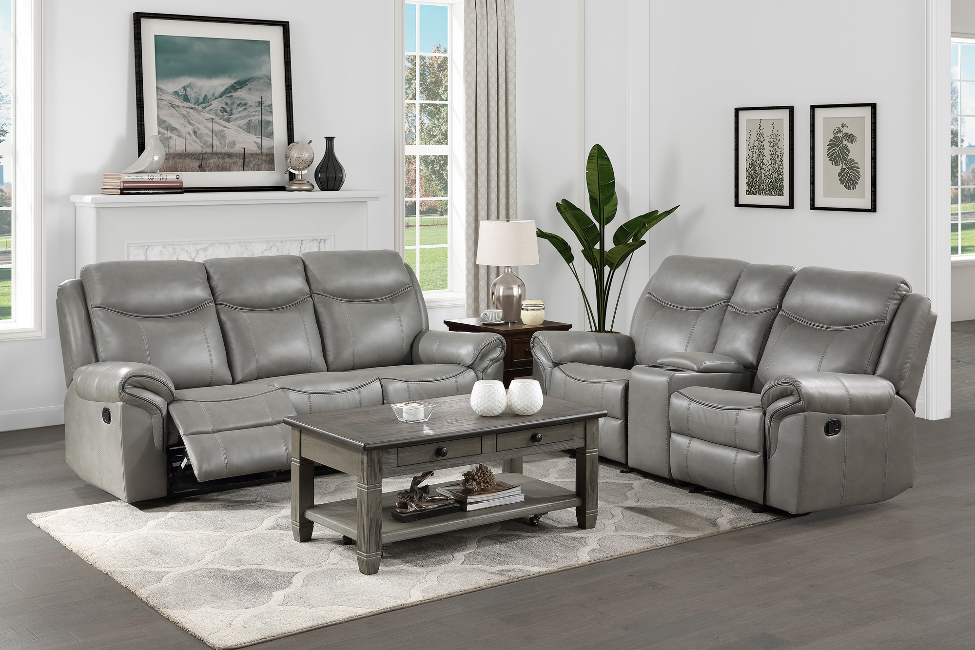 Aram Leatherette Living Room Set