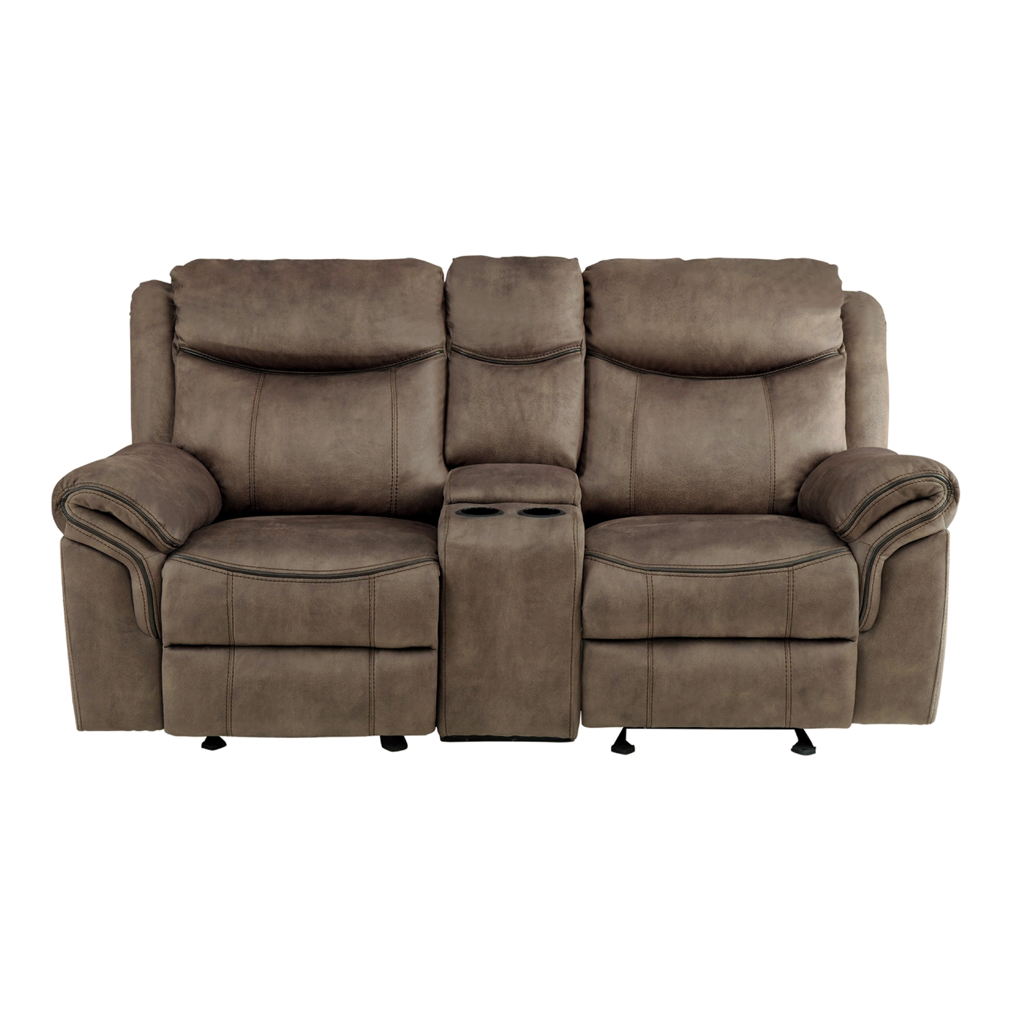 Aram Fabric Double Glider Reclining Loveseat